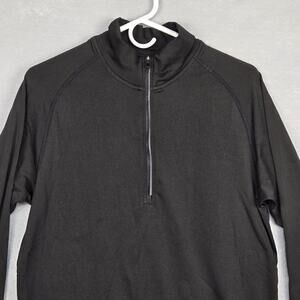 Lululemon 1/4 Zip Pullover Mens Medium Black Mock Neck Activewear Gym Workout